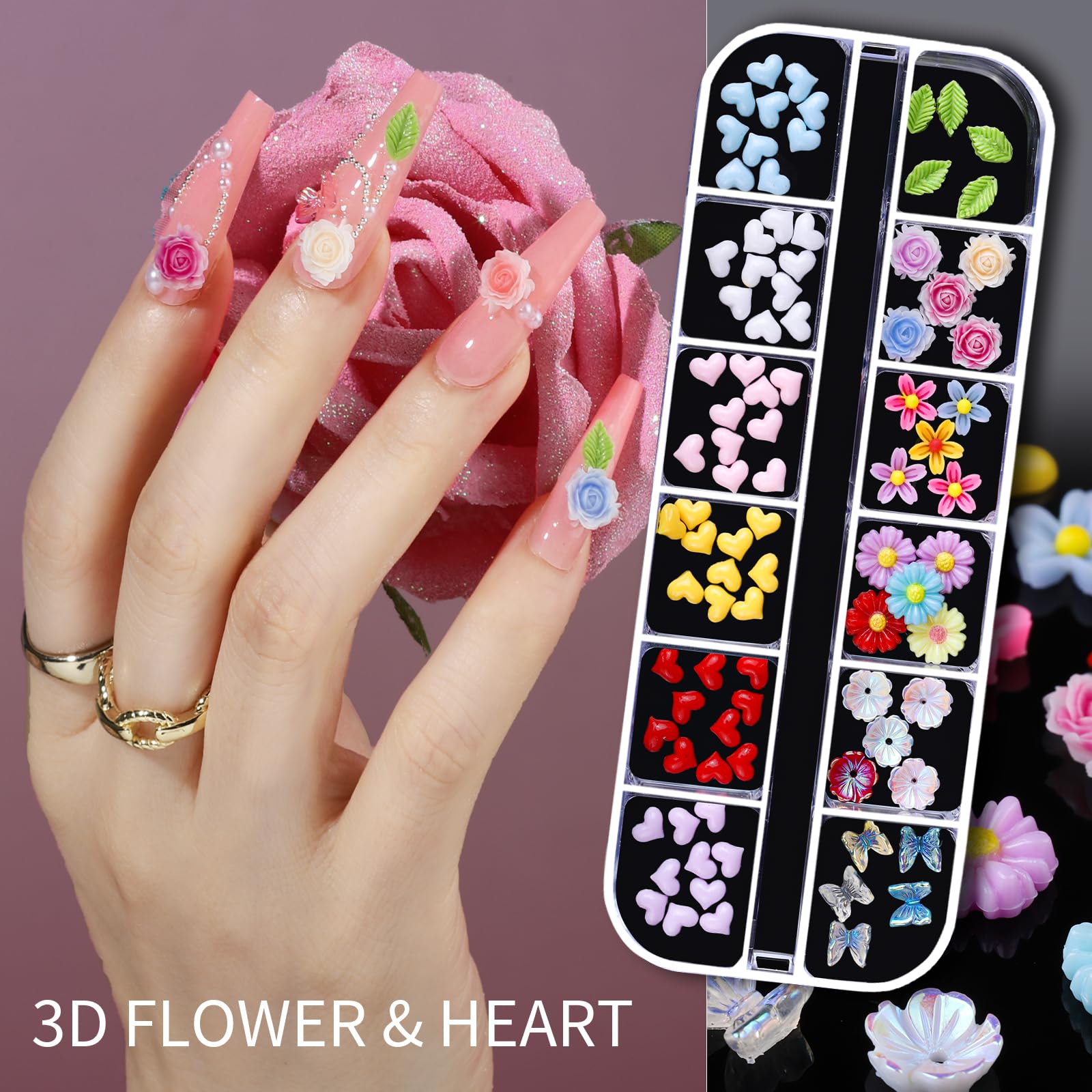 Teenitor stickers fleurs ongles : motifs floraux pour un look printanier.
