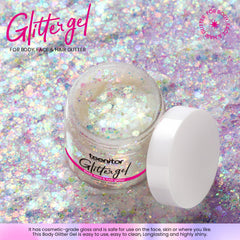 Teenitor gel paillettes cheveux blanc, apportant brillance légère et durable.