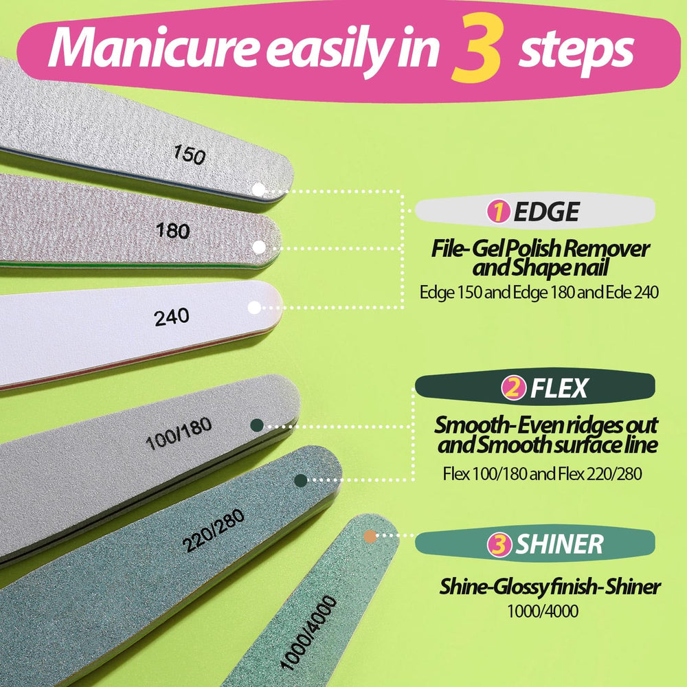 Teenitor lime 150/180/240: forme et lisse les ongles avec précision.