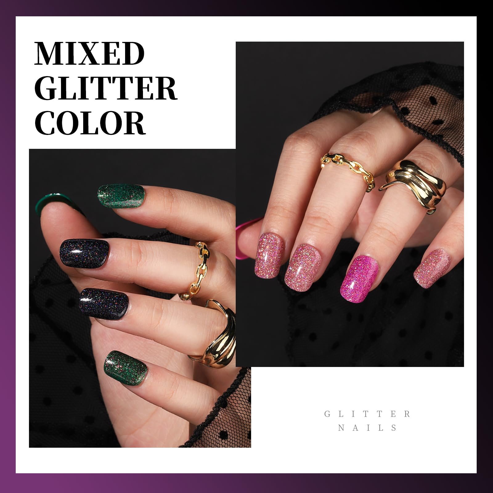 Mélange de couleurs glitter Teenitor: personnalisation facile du style.