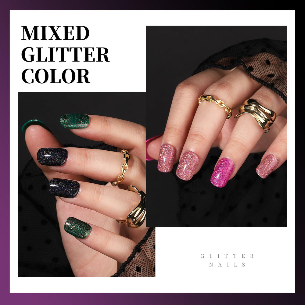 Mélange de couleurs glitter Teenitor: personnalisation facile du style.