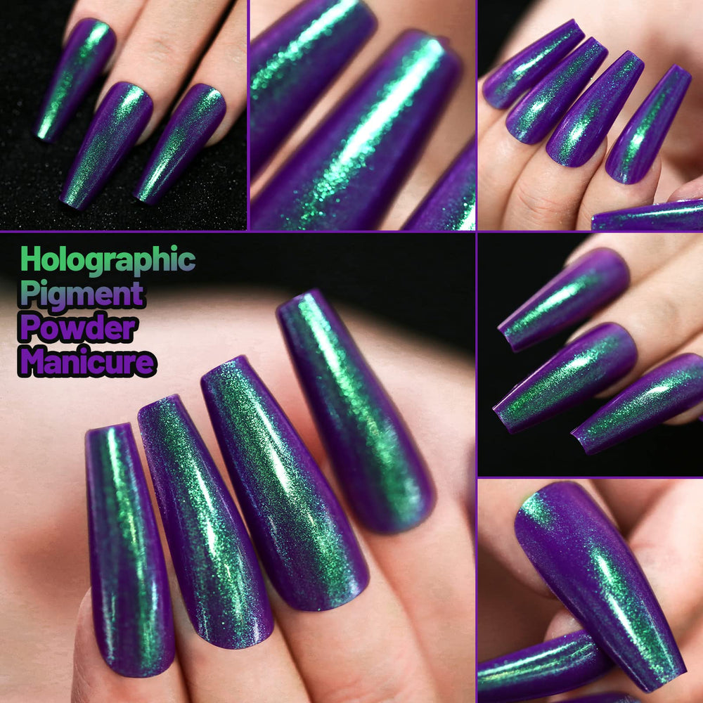 Ongles Teenitor à poser chrome longue forme cercueil, 12 couleurs et fini chromé