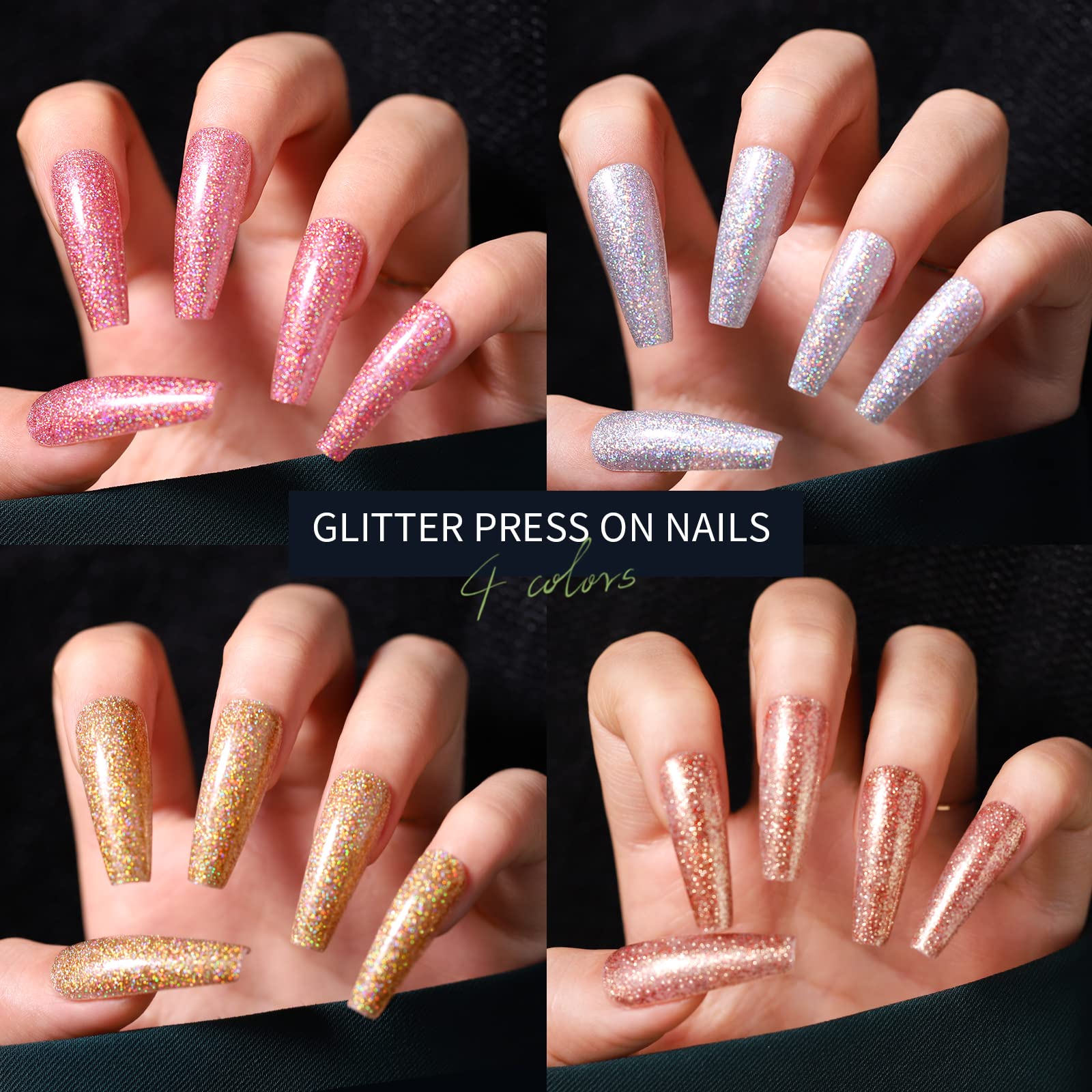 Sept teintes brillantes, quatre ongles pailletés et design français pour varier les styles.