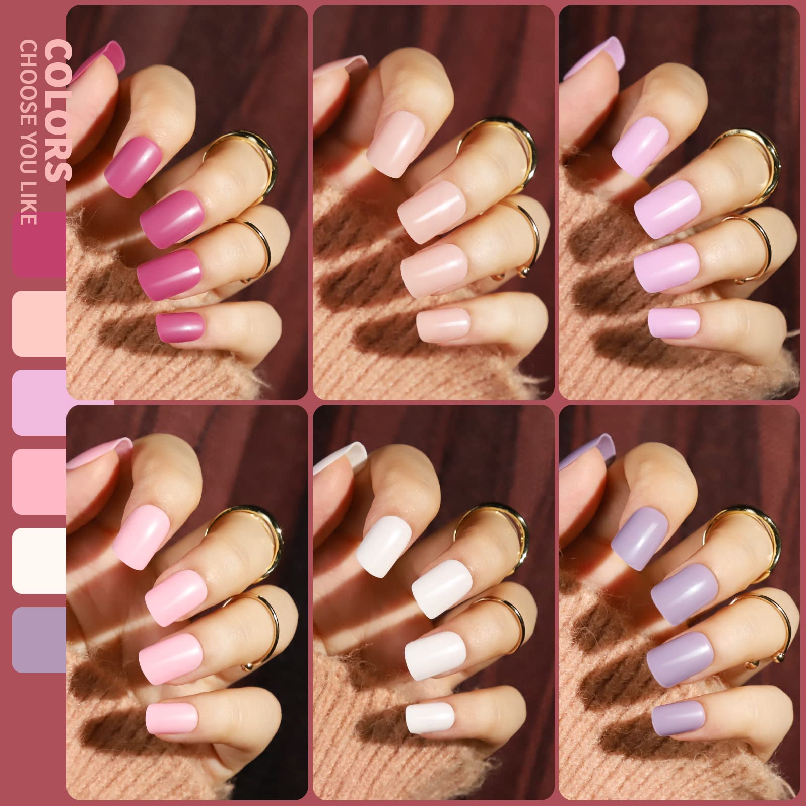 Ongles Teenitor carrés courts, 12 tailles, ajustement personnalisé et confort.