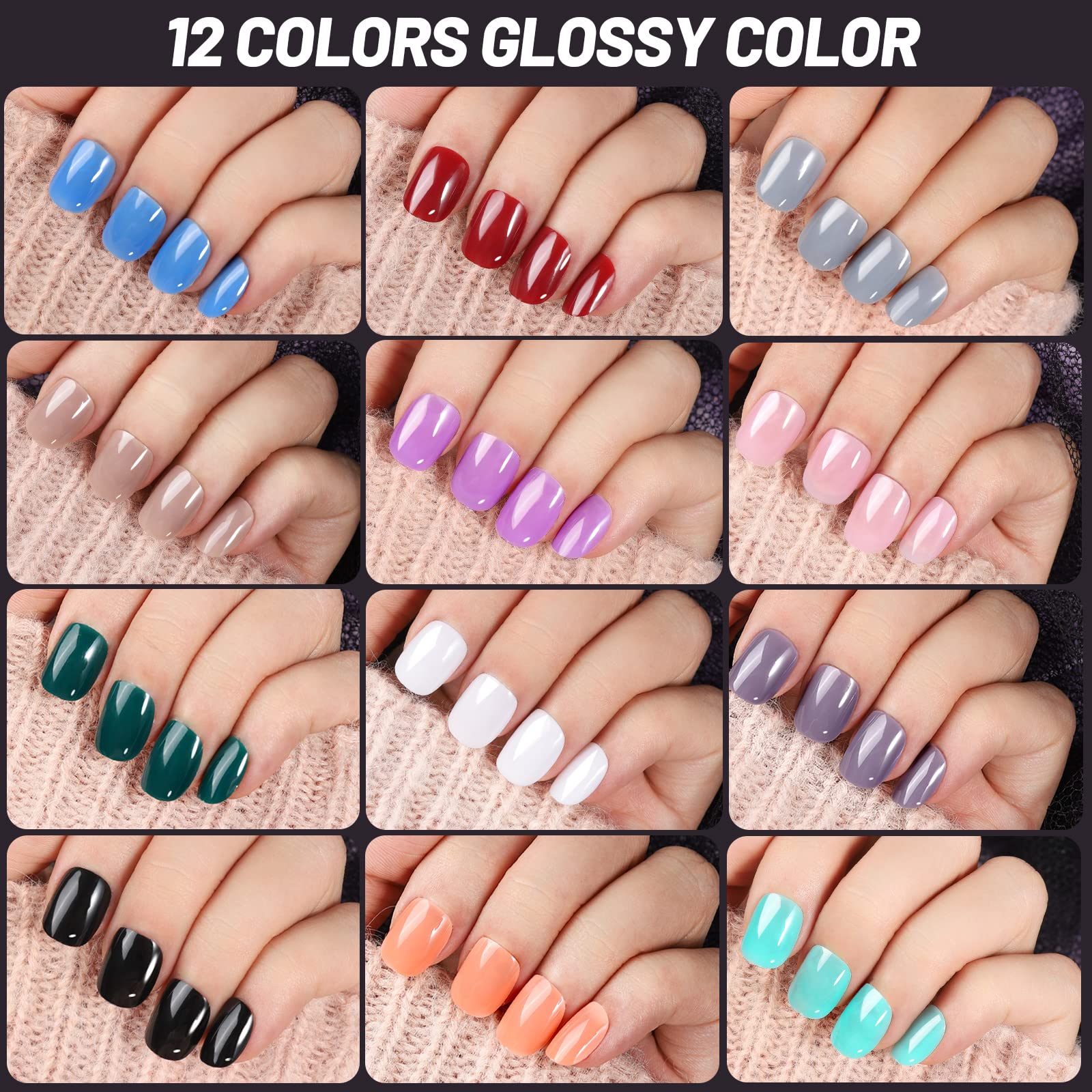 Teenitor ongles press-on glossy avec fini brillant prêt à appliquer.