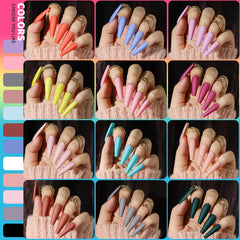 Teenitor ongles longs mats, 12 couleurs disponibles pour un look discret