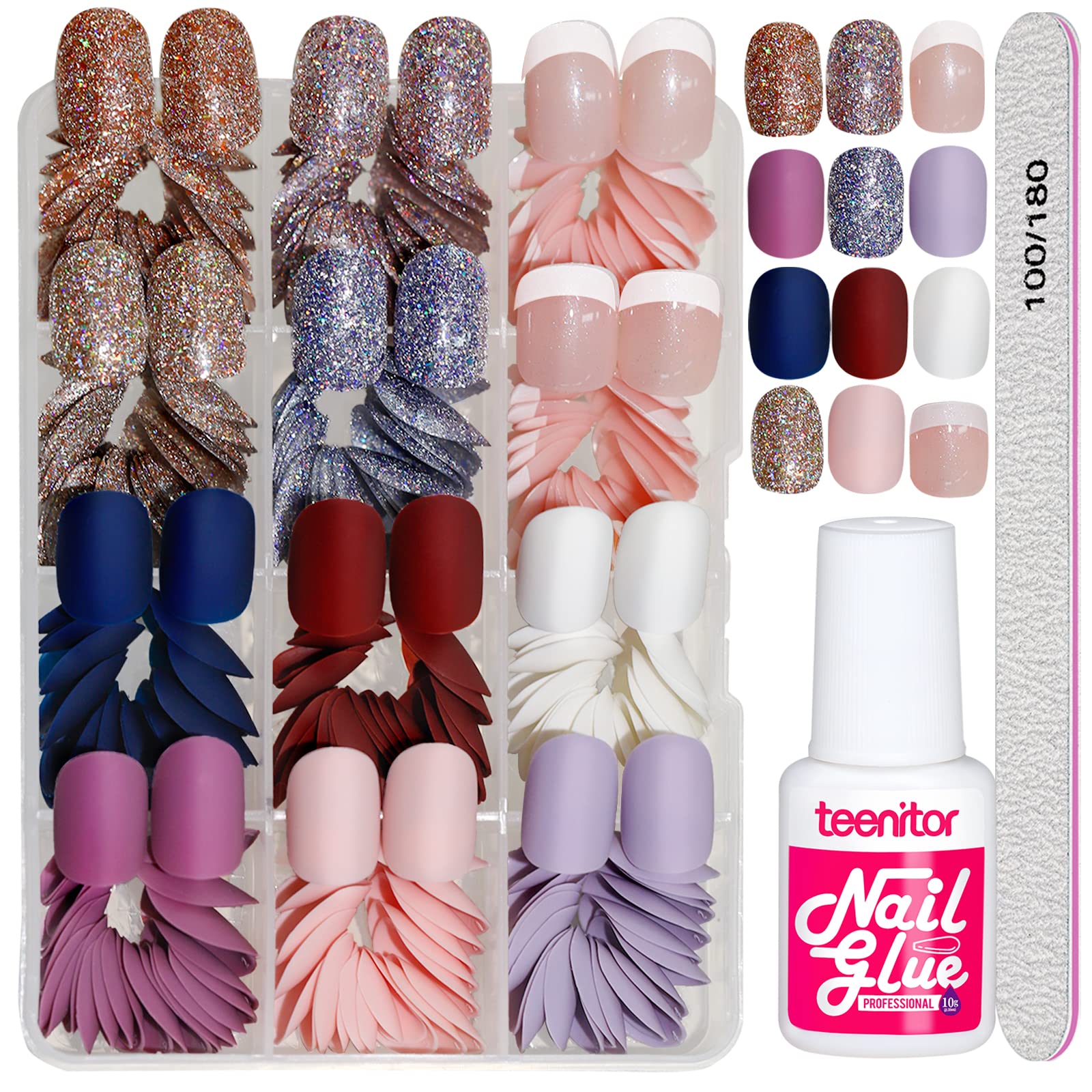 teenitor ongles matte couleurs solides, application rapide et style elegant.