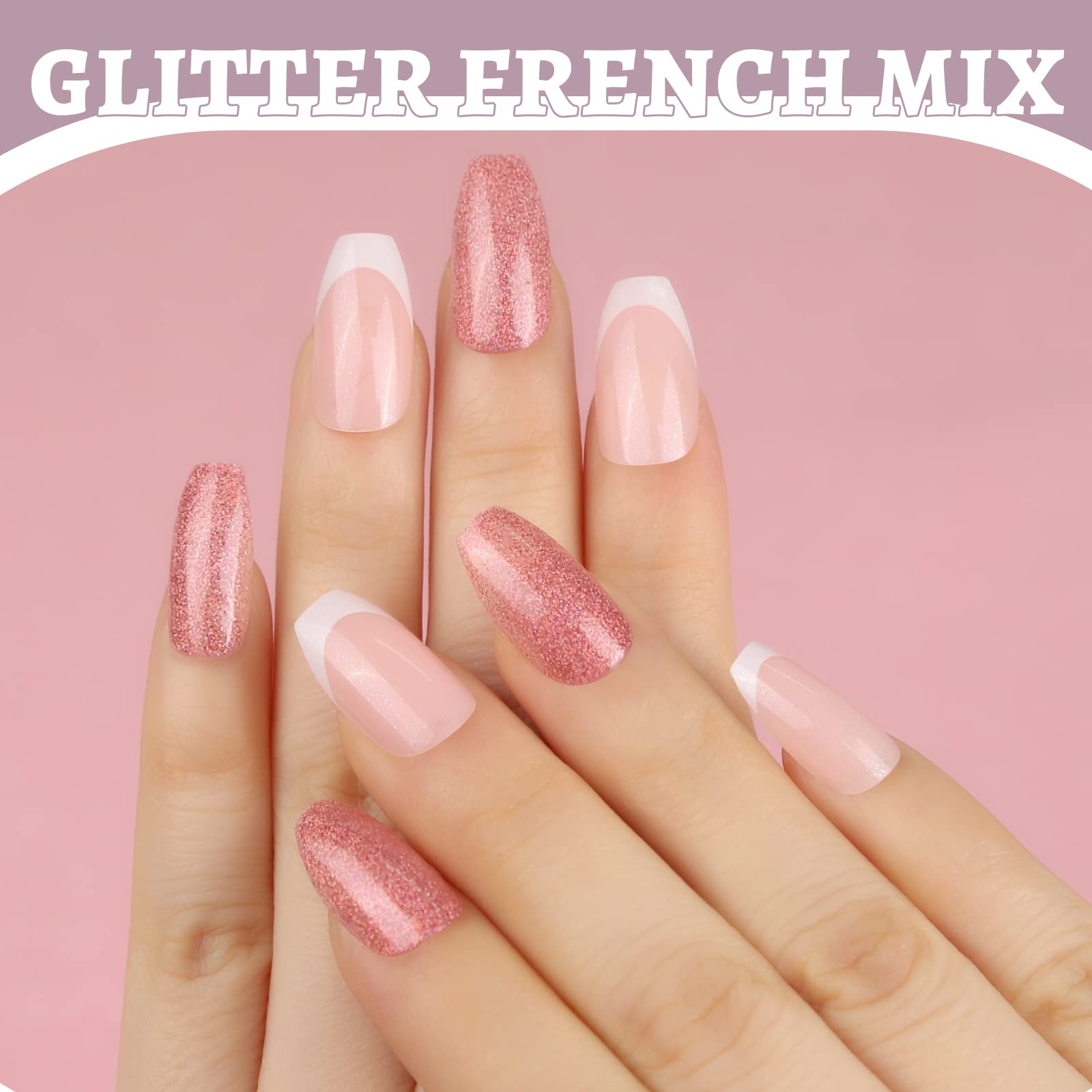 Ongles press-on Teenitor lime 100-180 grilles – fichier et lime inclus pour la préparation.