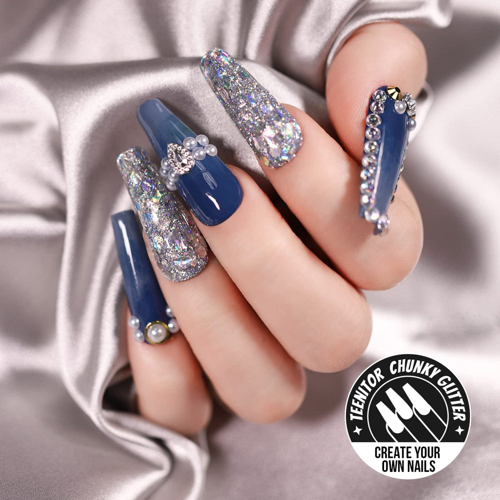 Teenitor paillettes holographiques brillantes pour un effet irisé.