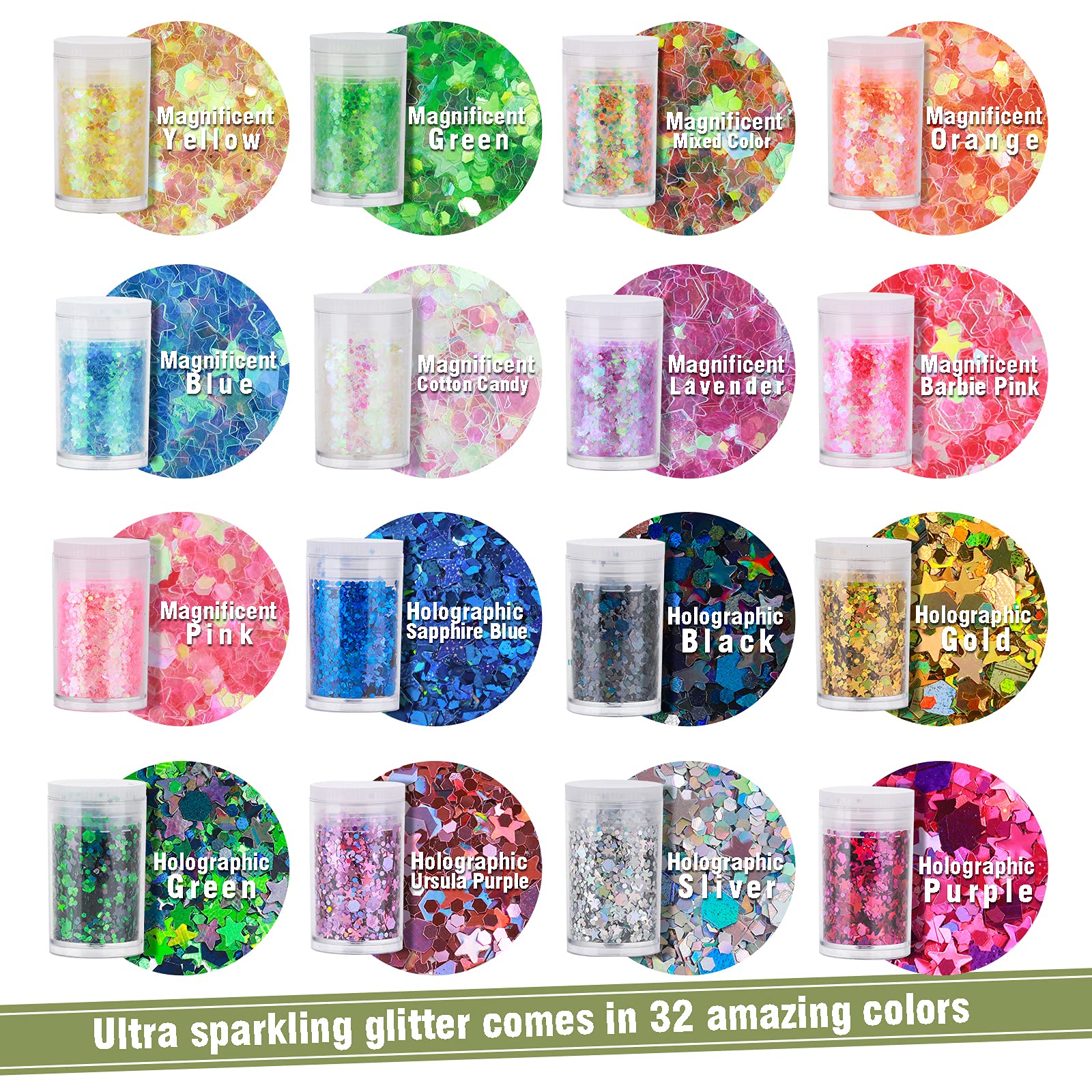 Paillettes Teenitor pour ongles avec application facile sur ongles naturels ou artificiels.
