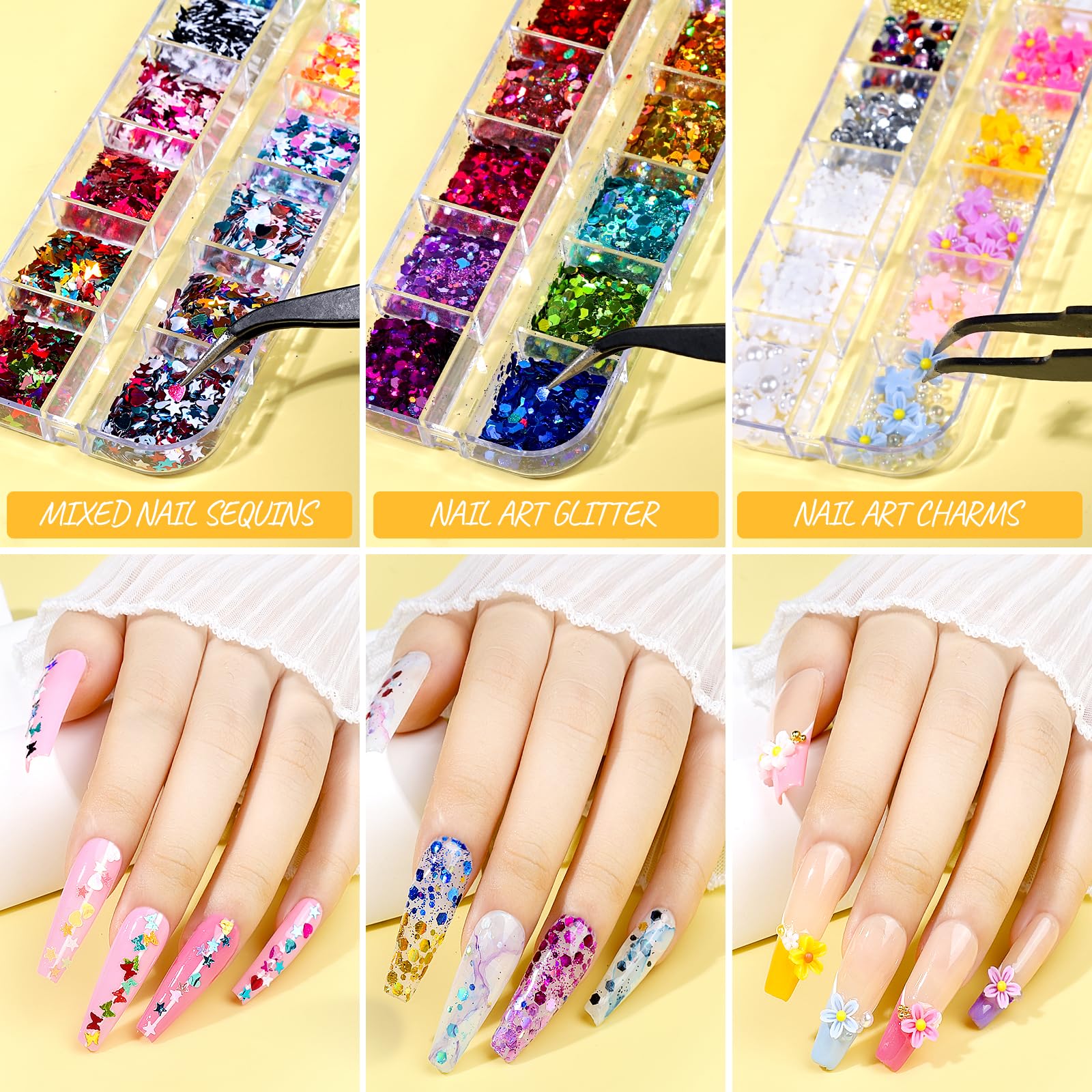 Paillettes papillon Teenitor pour des reflets satinés sur vos ongles.