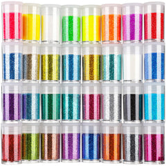 Teenitor paillettes ultra-fines: 32 couleurs dans bocaux, idéal pour maquillage et bricolage.
