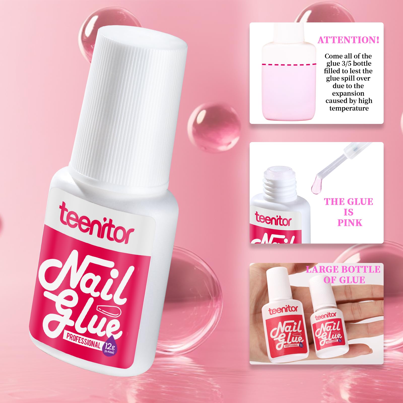 Teenitor pâte adhésive pour fixer des éléments sur les ongles