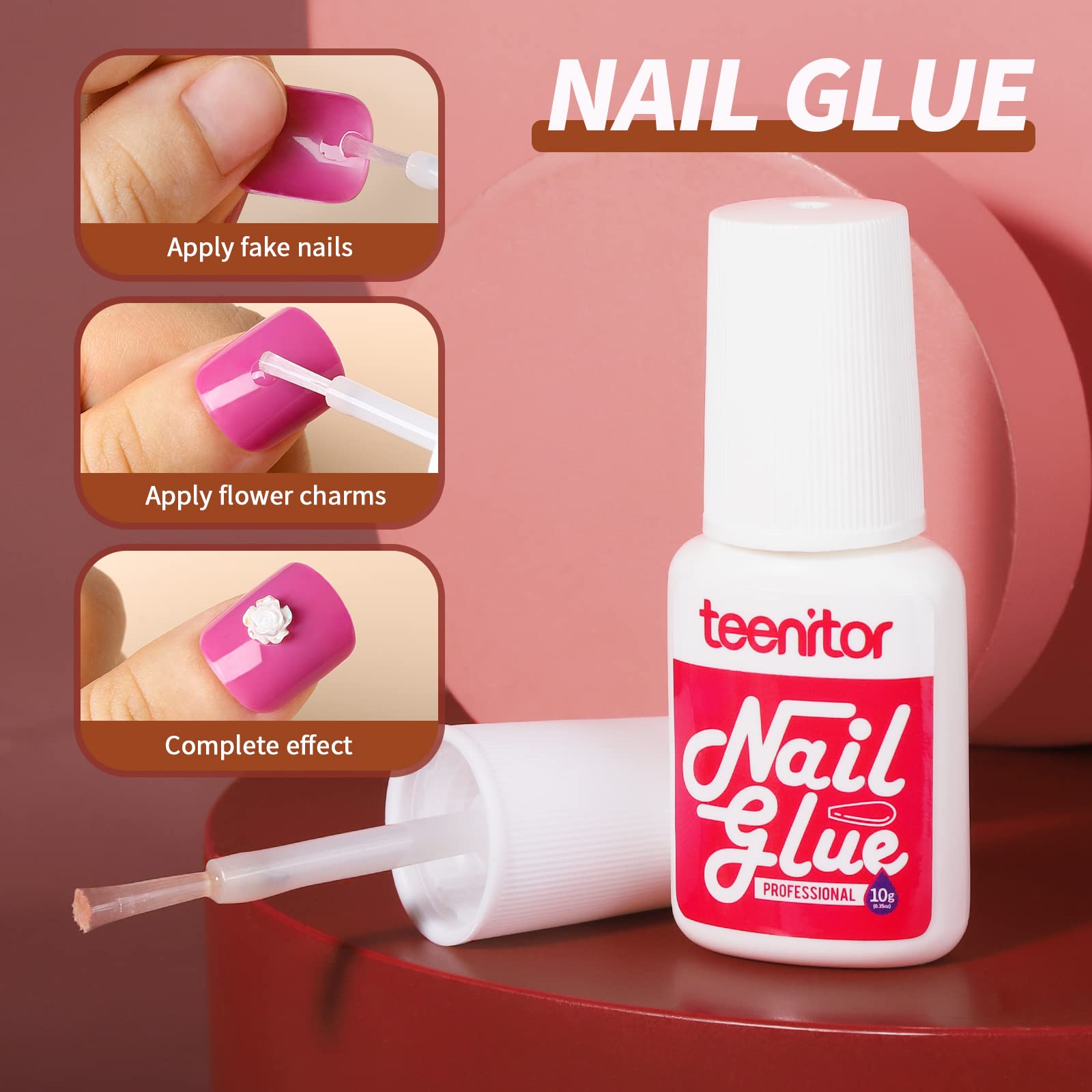 Gems roses Teenitor pour une déco élégante des ongles.