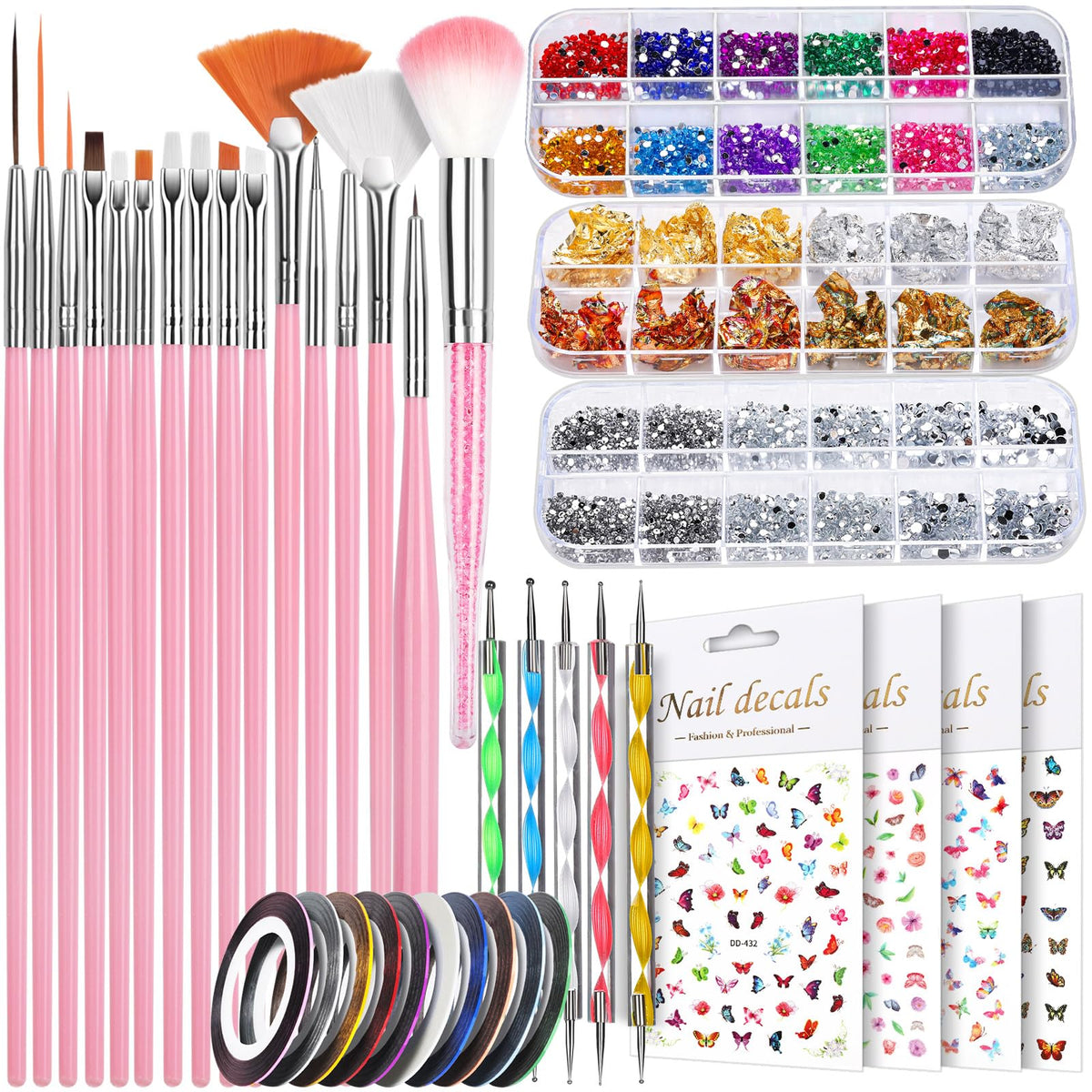 Teenitor pinceaux art des ongles: précision pour motifs fins et nets.