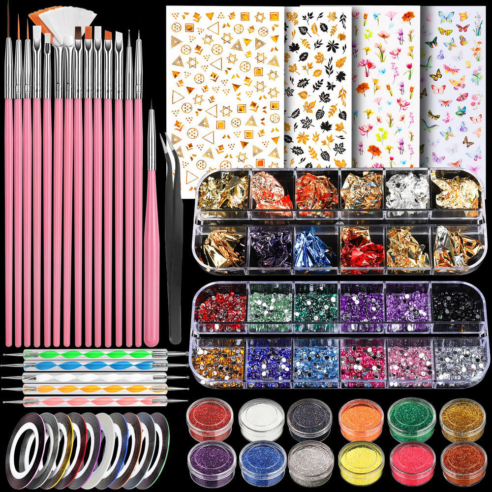 Pinceaux Teenitor pour dessins précis sur ongles, idéal pour débutants.