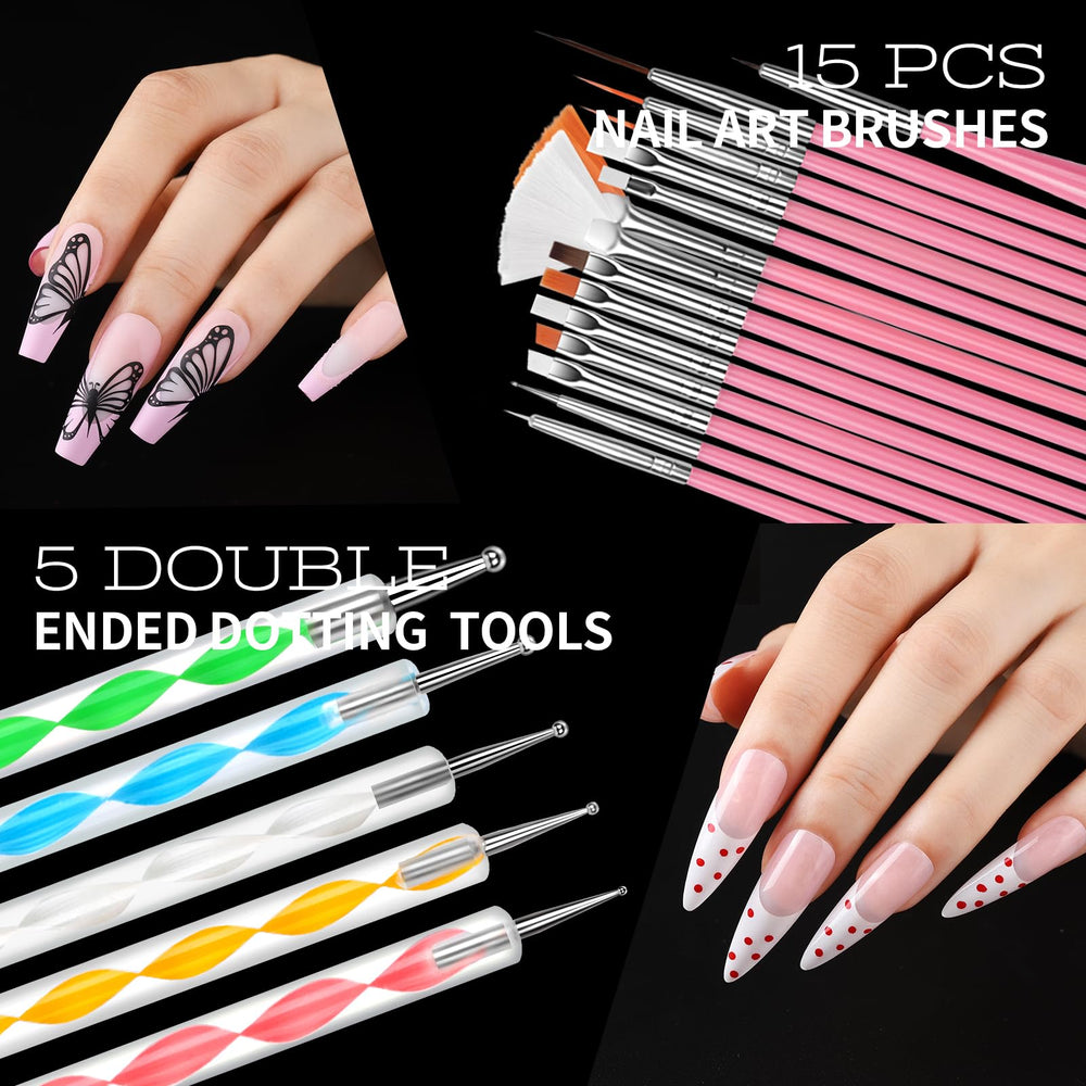 Pinceaux Nail Art Teenitor rose – précision pour motifs délicats.