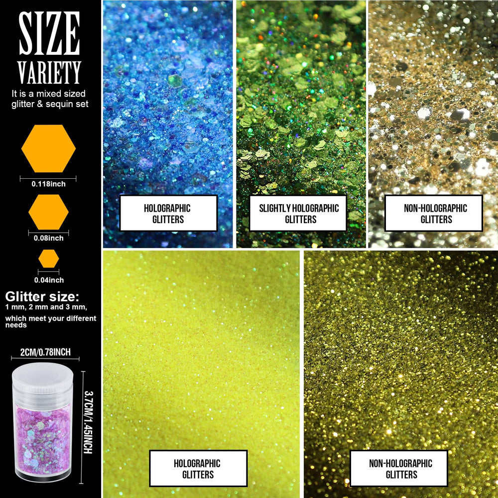 Teenitor pots-paillettes séparés pour un rangement clair des couleurs.