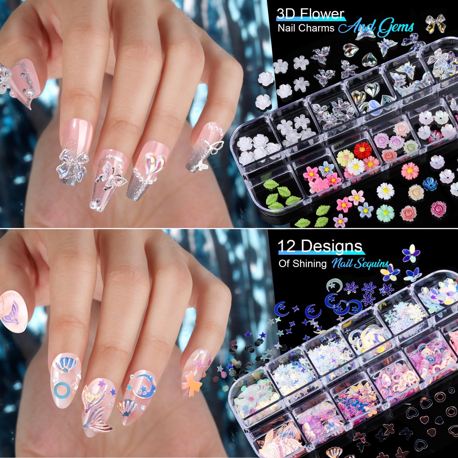 Teenitor rhinestones colorés en 12 teintes et 4 tailles pour personnaliser.