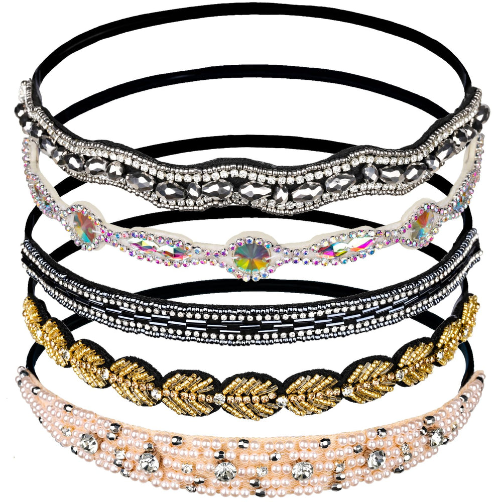Teenitor serre-tête strass et perles, accessoire élégant pour cheveux et tenue glamour.