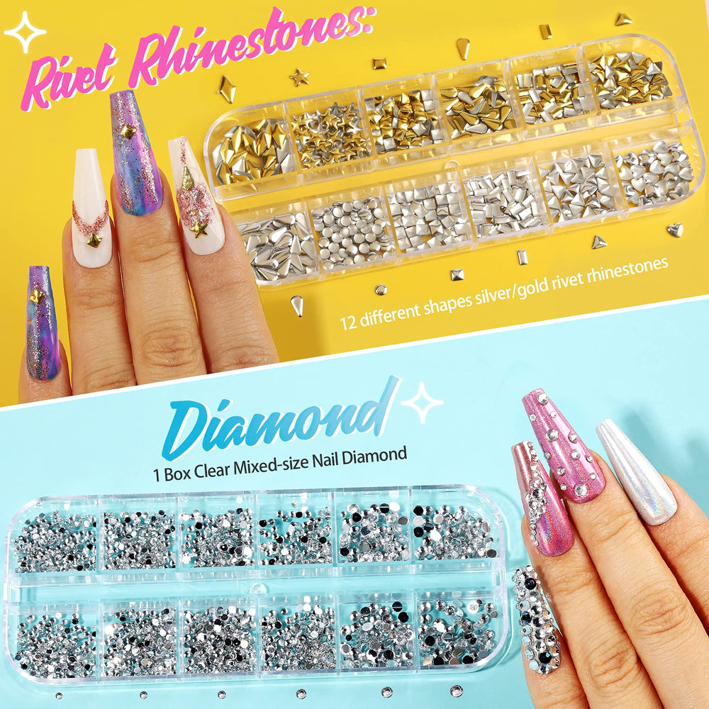 Teenitor strass 3 mm multicolores, éclat durable pour motifs variés sur ongles.