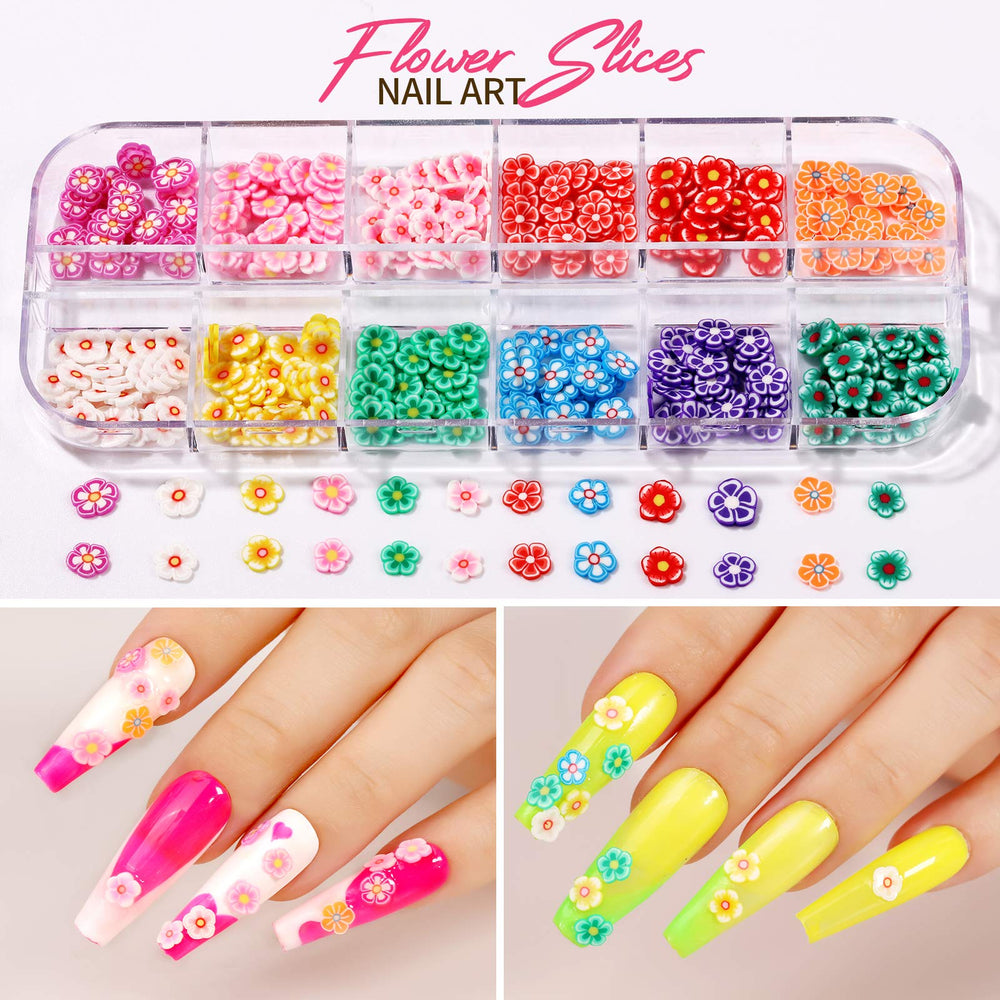 Tranches fleurs Teenitor, motifs 3D faciles à appliquer sur ongles.