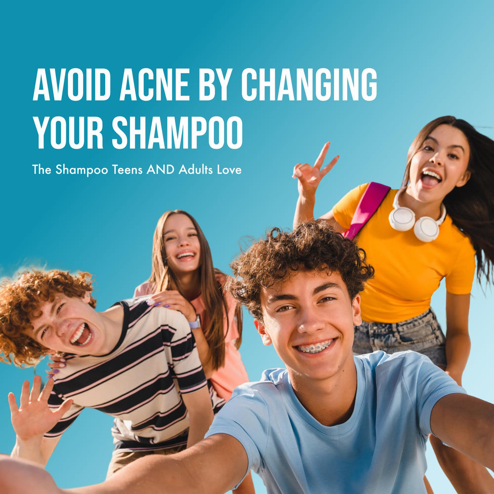 Shampoing Menthe Teenology – emballage vert et routine quotidienne.