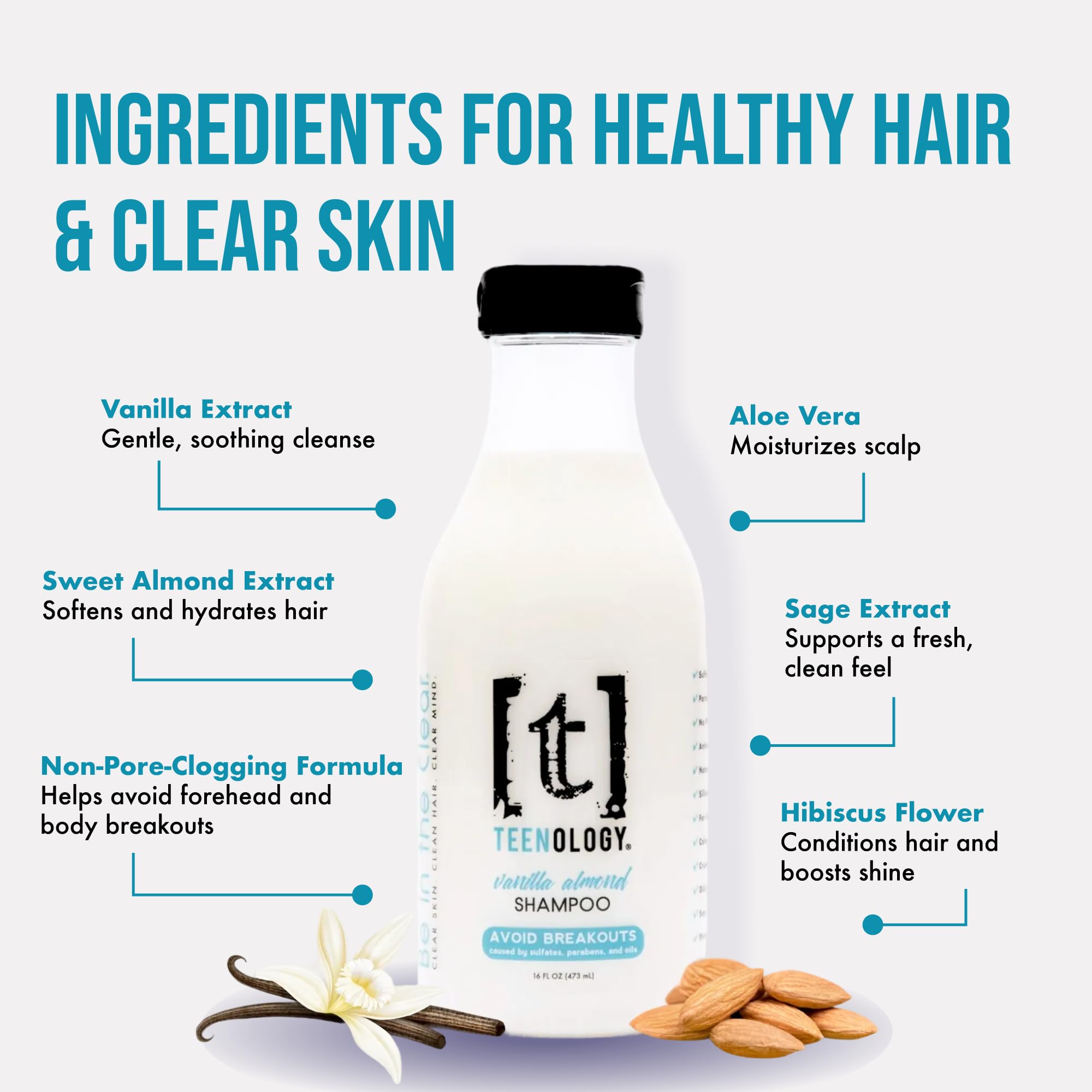 Teenology Teen Shampoo hydratation-cheveux-naturels: nutriments pour cheveux nourris et souples.