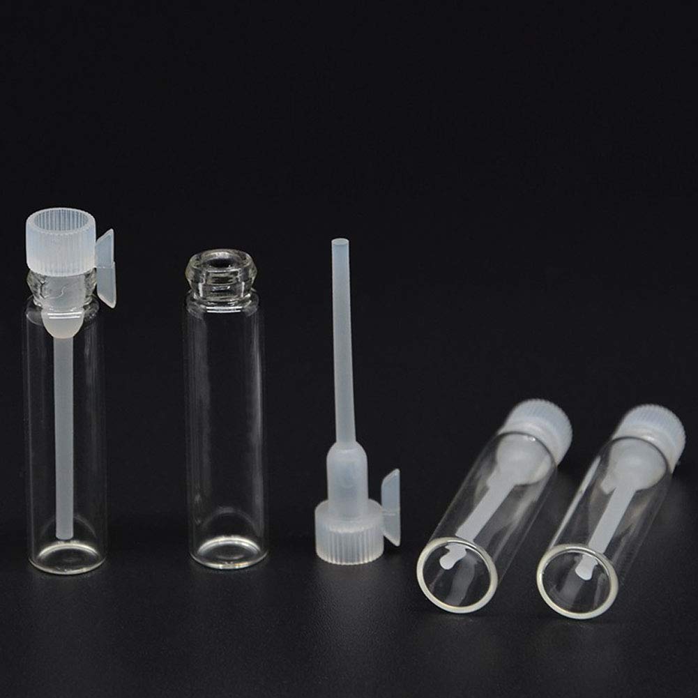 Teensery flacon échantillon en verre 1ml, capuchon clair, facile à remplir.
