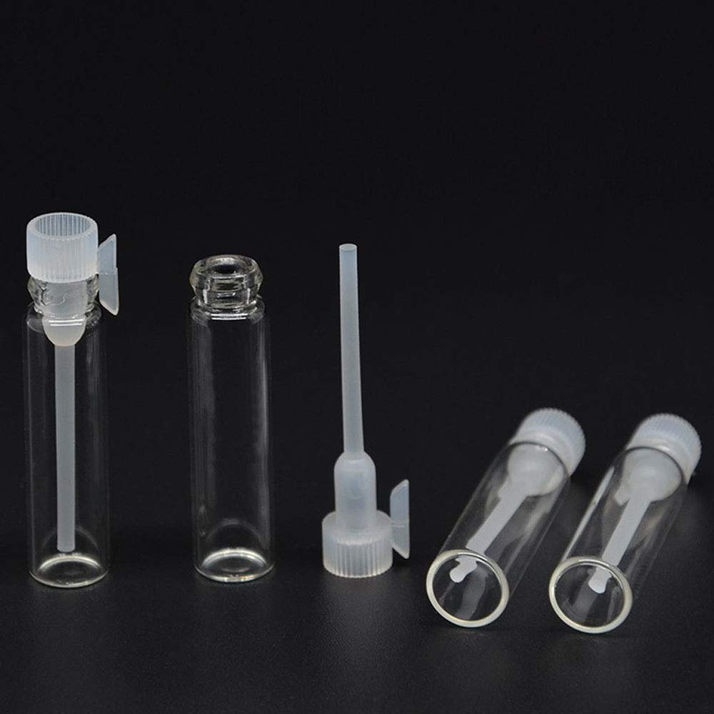 Teensery flacon échantillon en verre 1ml, capuchon clair, facile à remplir.