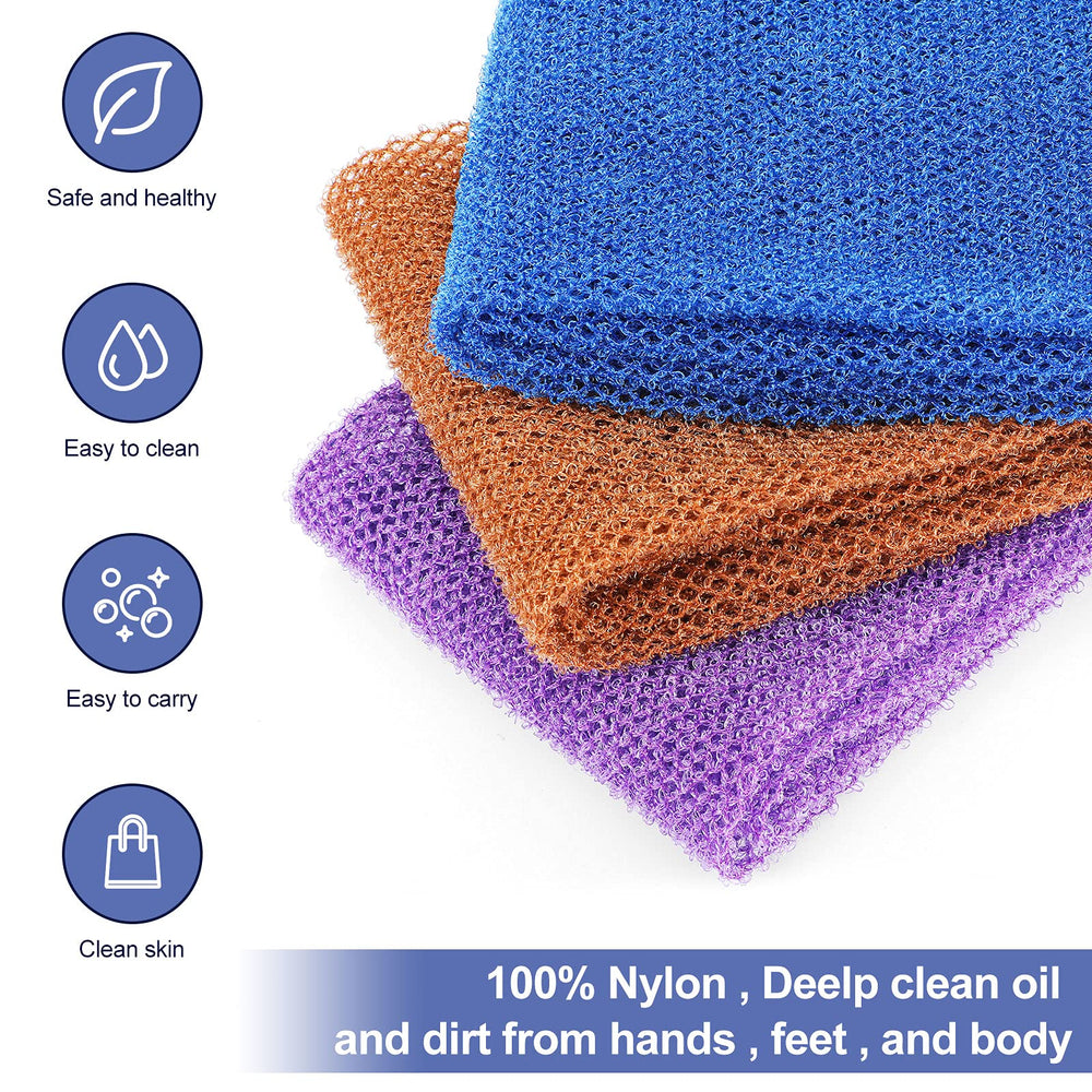 Texture nylon exfoliant doux Tegeme pour peau nette et fraîche