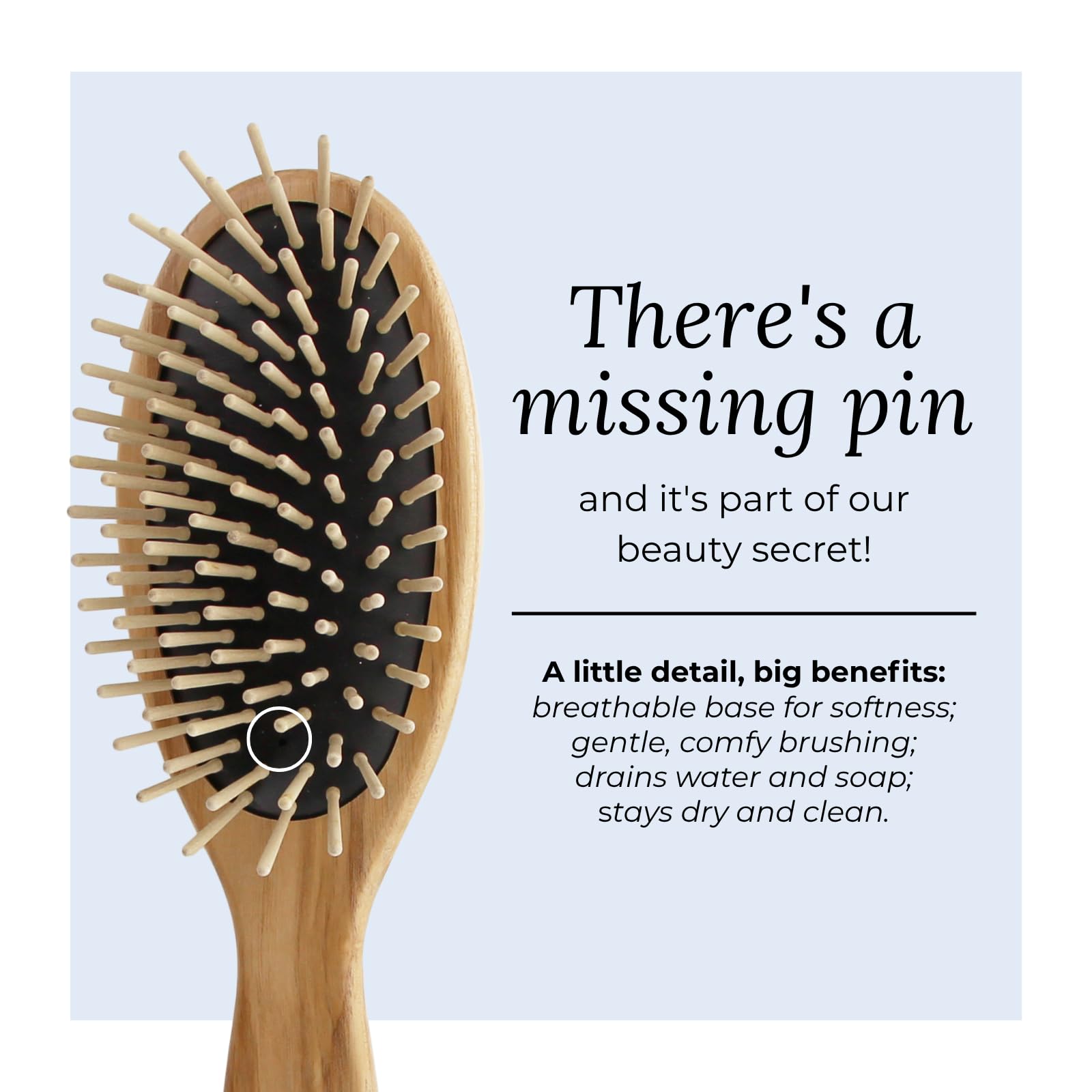 Brosse TEK oval fabriquée en Italie avec matériaux veganOK et emballage écologique.