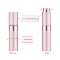 Tekson mini-bouteille parfum rouge en aluminium, compact et durable.