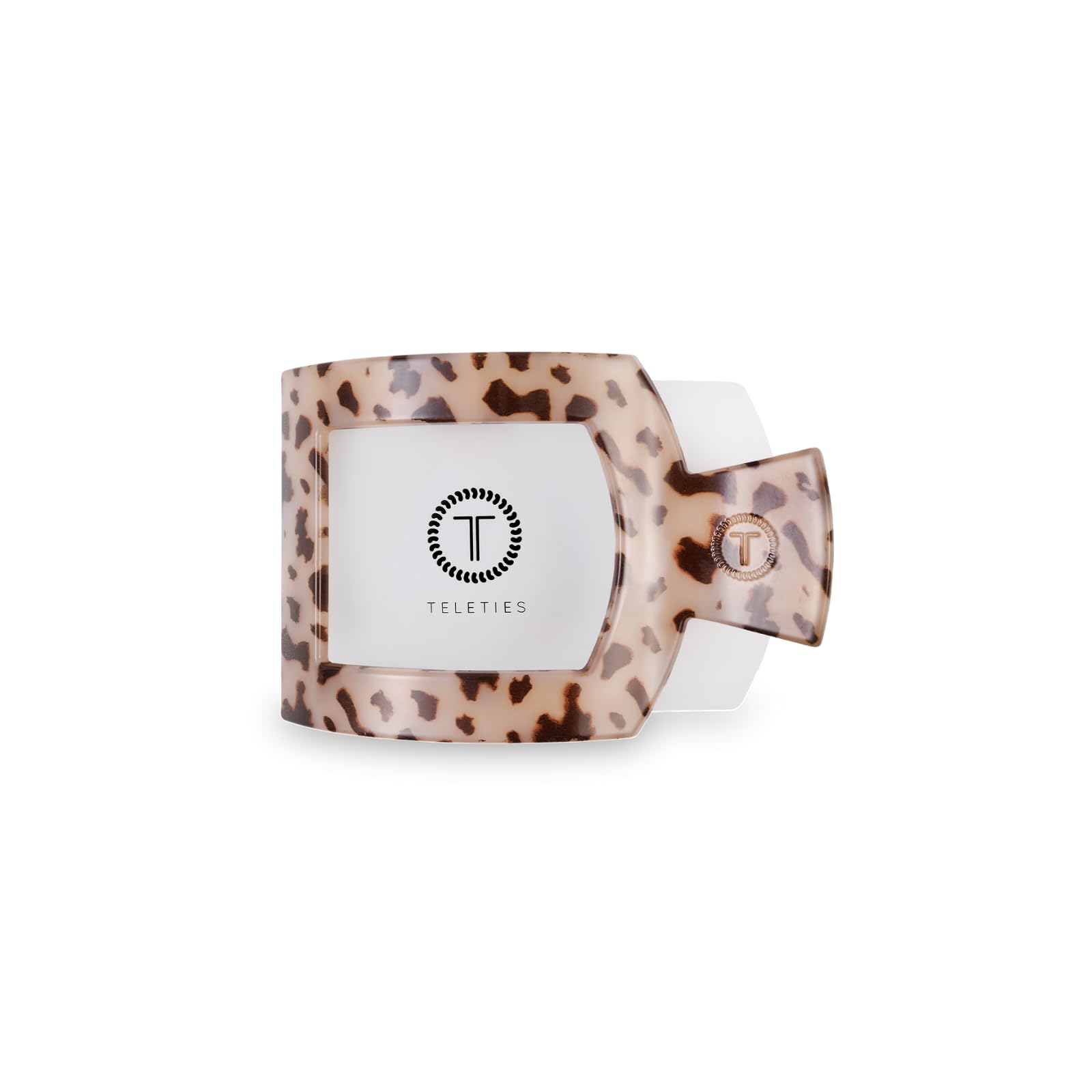 Teleties clip plat carré grand blond tortue, maintien sûr pour cheveux épais en yoga.