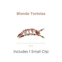 Teleties clip plat carré moyen blond tortue, prise stable pour cheveux moyens au quotidien.