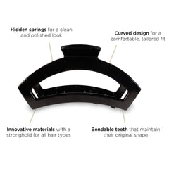 Teleties grande dents flexibles maintiennent les cheveux sans accrocher.