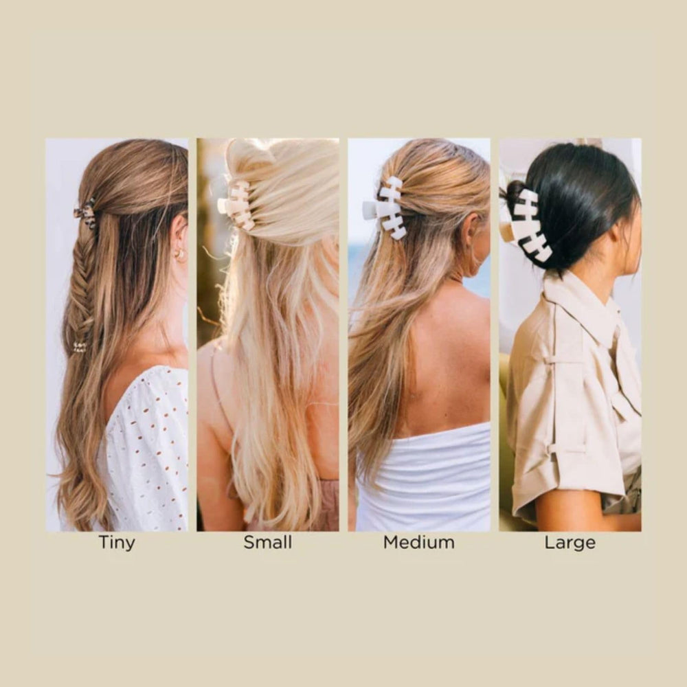 Teleties pince-cheveux moyenne – trois tailles disponibles pour chaque coiffure.