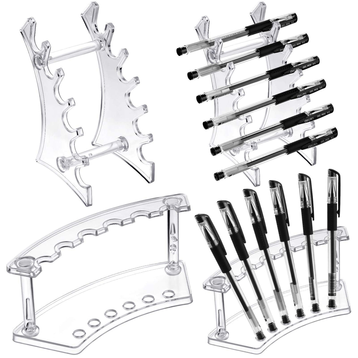 Porte-stylo Teling en acrylique avec 6 niveaux, présentation claire.