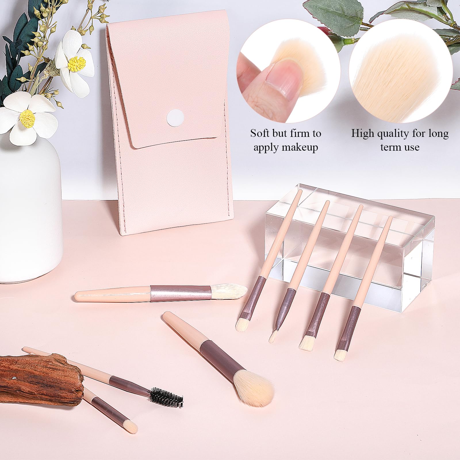 Telooco étui cuir PU pinceaux portables rangement élégant pour vos produits