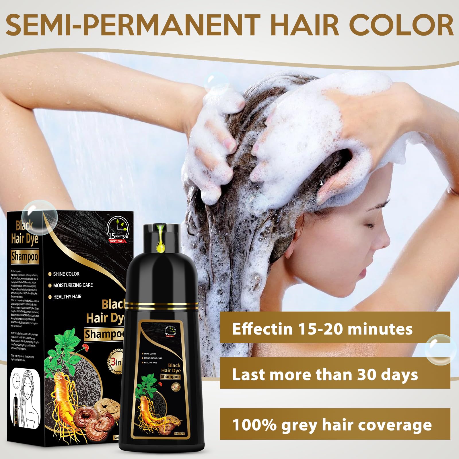 Temgofeau extraits naturels nourrissent les cheveux en douceur.
