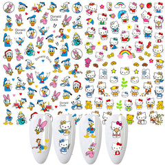 Temote decals cartoon ongles 3D, application facile à domicile pour une manucure.