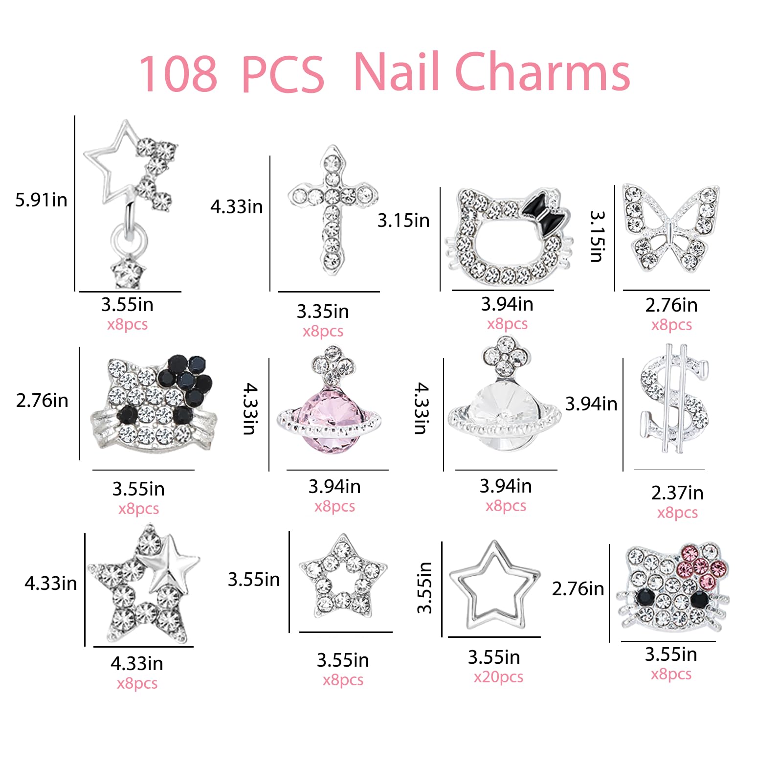 TemBelle accessoires ongles 3D Y2K brillants pour designs étincelants.