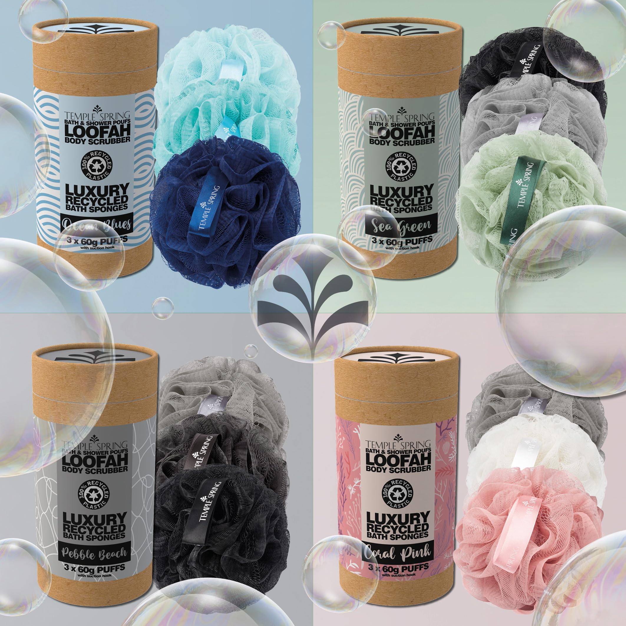 Temple Spring Loofa cadeau douche éco, idéal pour offrir.