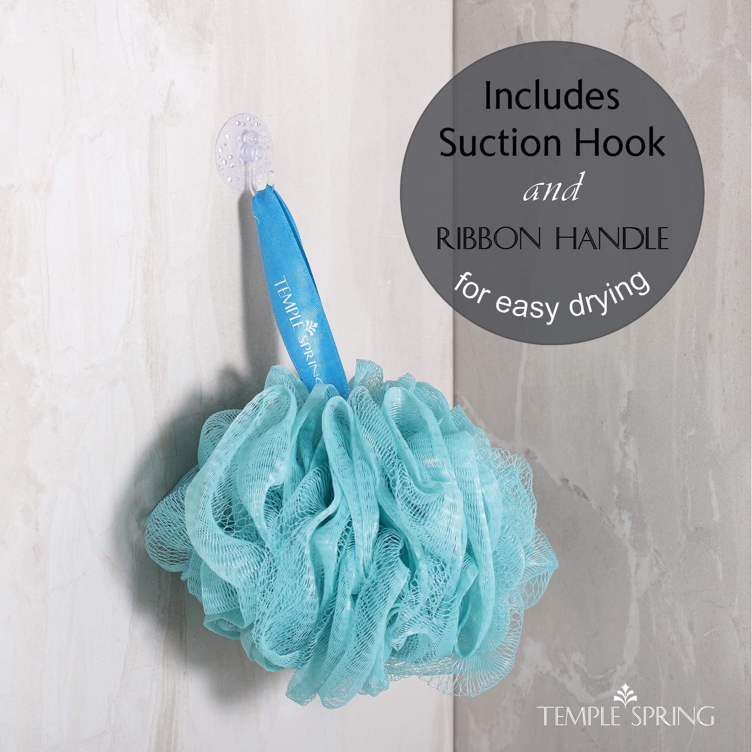Temple Spring Loofa exfoliation douce, exfolie sans agresser la peau.