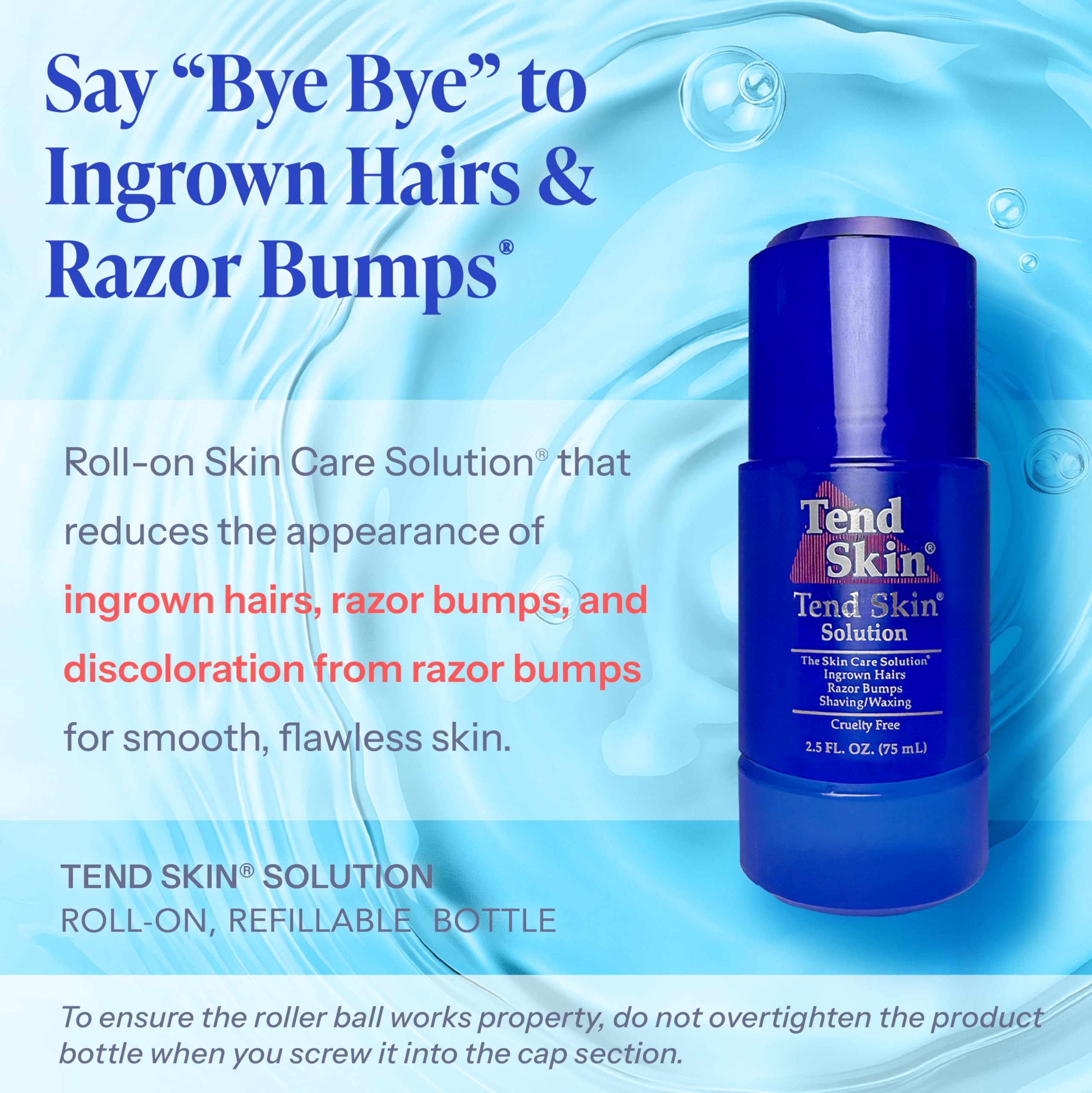 Application Tend Skin sur les jambes, peau lisse après rasage possible.