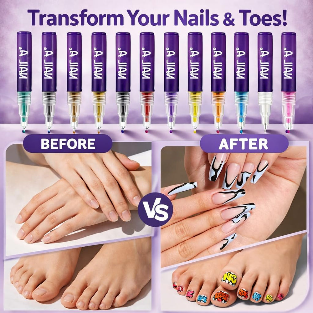 Stylo Tenneshe art-ongles pointe fine pour des lignes précises et nettes.