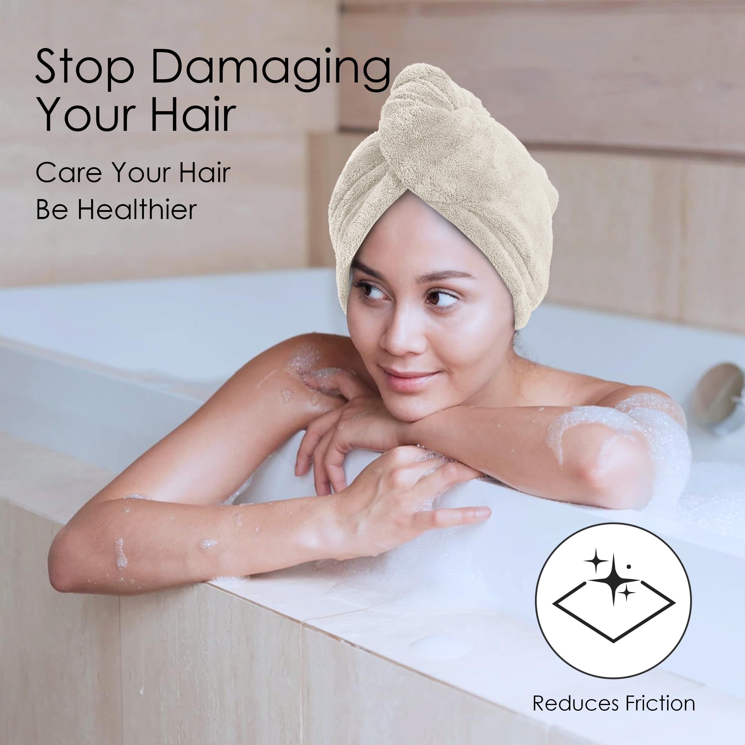 Tour de cheveux élastique TENSTARS crème, maintien sûr sans glissement.