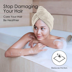 Tour de cheveux élastique TENSTARS crème, maintien sûr sans glissement.