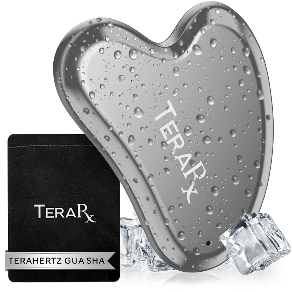 TeraRX Terahertz gua sha cœur pour massage facial précis et détente.