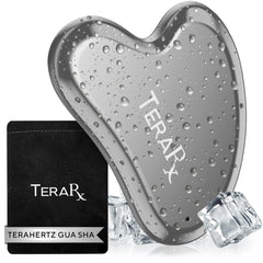 TeraRX Terahertz gua sha cœur pour massage facial précis et détente.